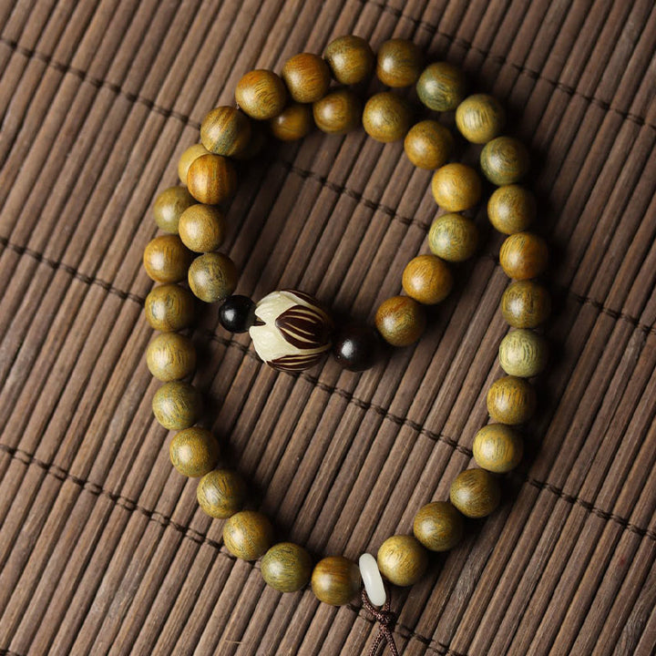 Buddha Stones Groene sandelhout bodhizaad lotus kalmerende dubbele Armband - image 3