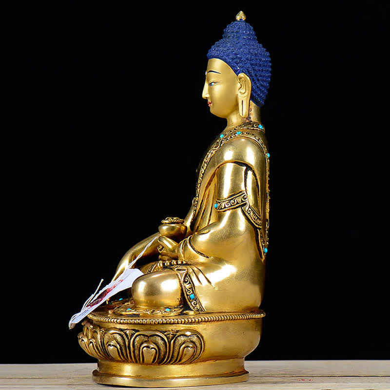 Buddha Stones Shakyamuni Mededogen Koperen Beeld Decoratie - image 4