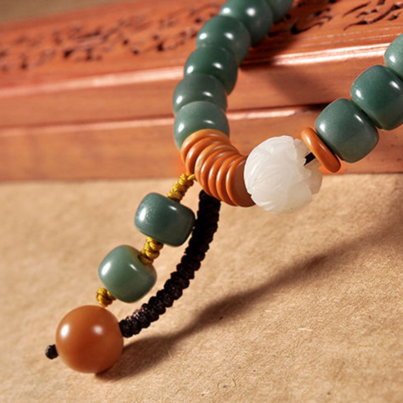 Buddha Stones Lotus Cyan Bodhi Seed Armband - image 5