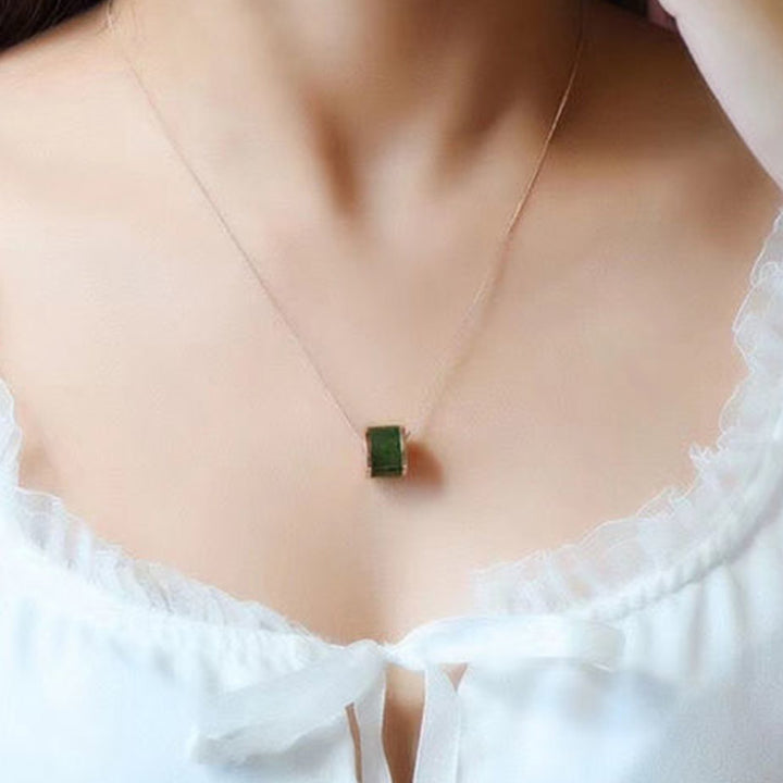 Buddha Stones Ronde cyaan jade gelukshanger voor Ketting - image 3