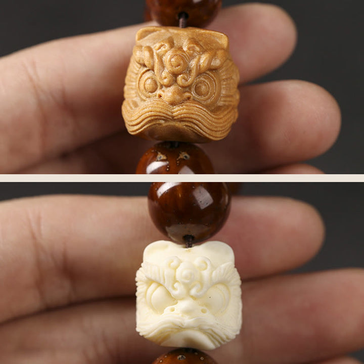 Buddha Stones Paarse Bodhizaad Dansende Leeuw Armband - image 15