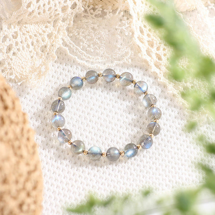 Buddha Stones 14k vergulde Armband met natuurlijke maansteen voor helende liefde - Maansteen (Polsomtrek 14-16 cm) - image 5