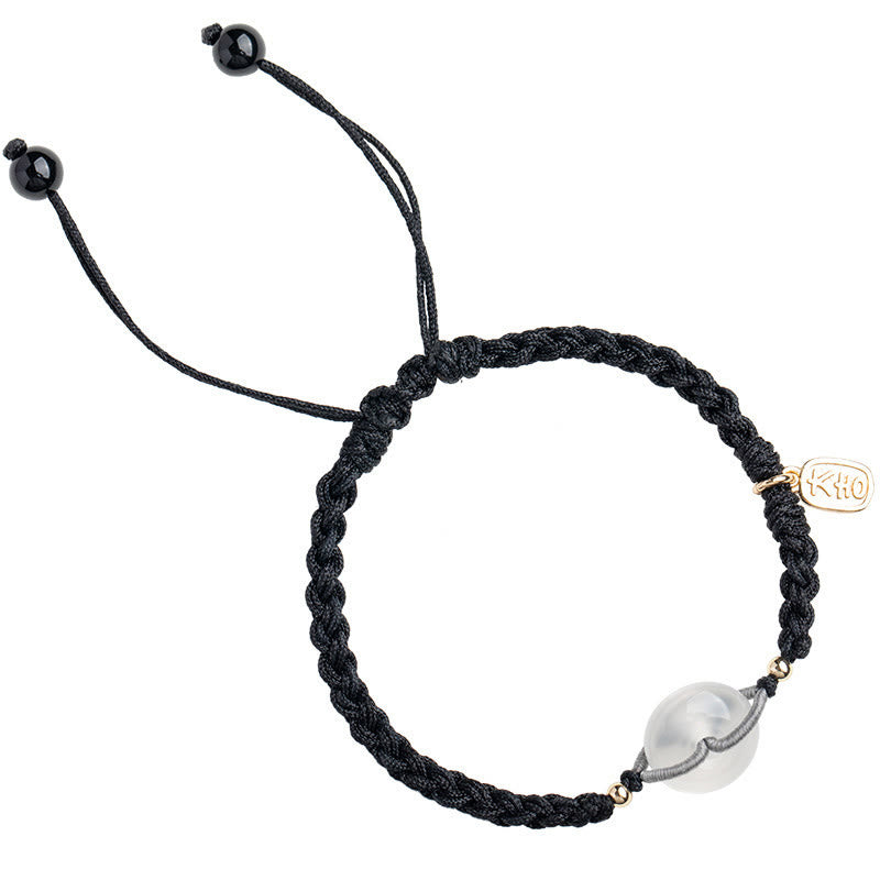 Buddha Stones Ronde chalcedoon vredesgesp positieve koord Armband - image 6