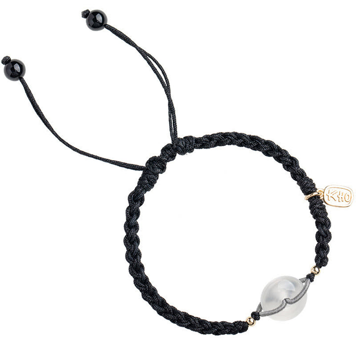 Buddha Stones Ronde chalcedoon vredesgesp positieve koord Armband - image 6