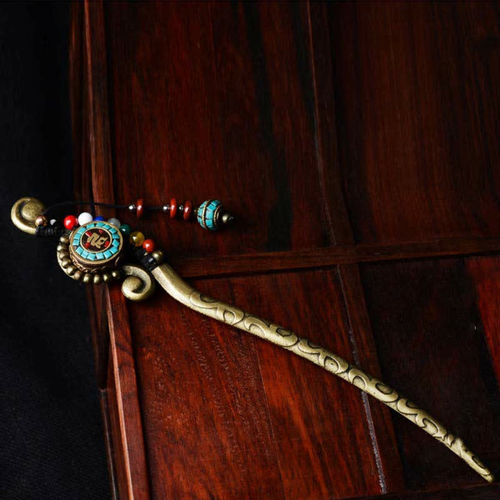 Tibetaanse turkooizen agaat Haarspeld decoraties - image 3