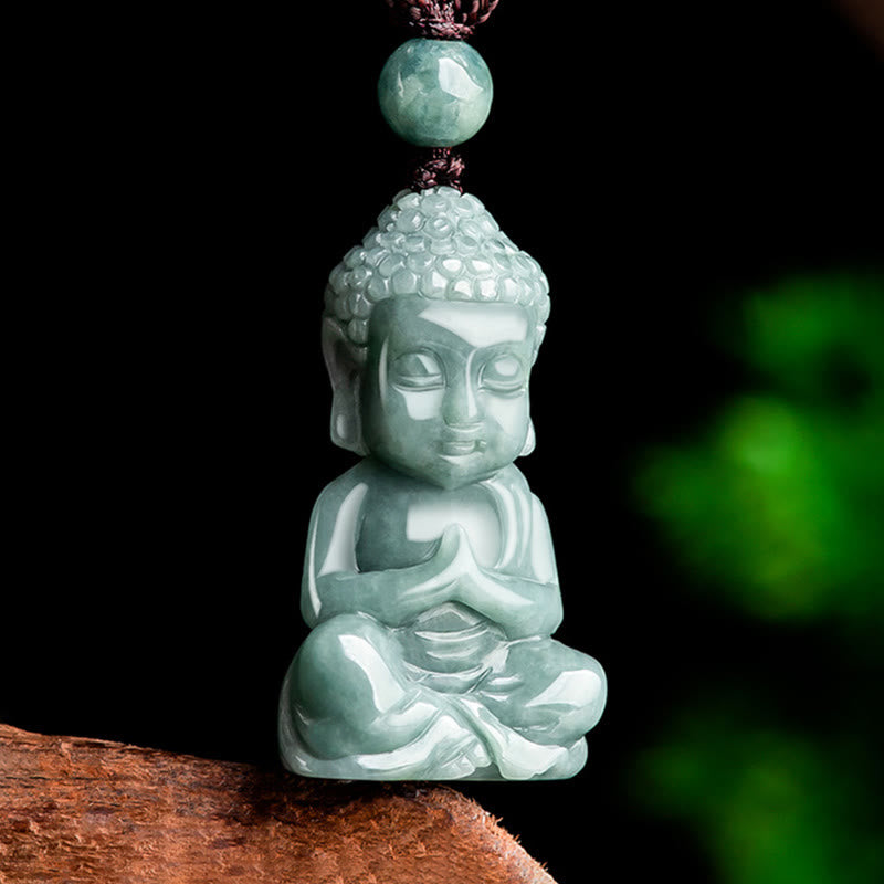 Buddha Stones Natuurlijke jade meditatie Boeddha amulet sereniteit Ketting - image 1