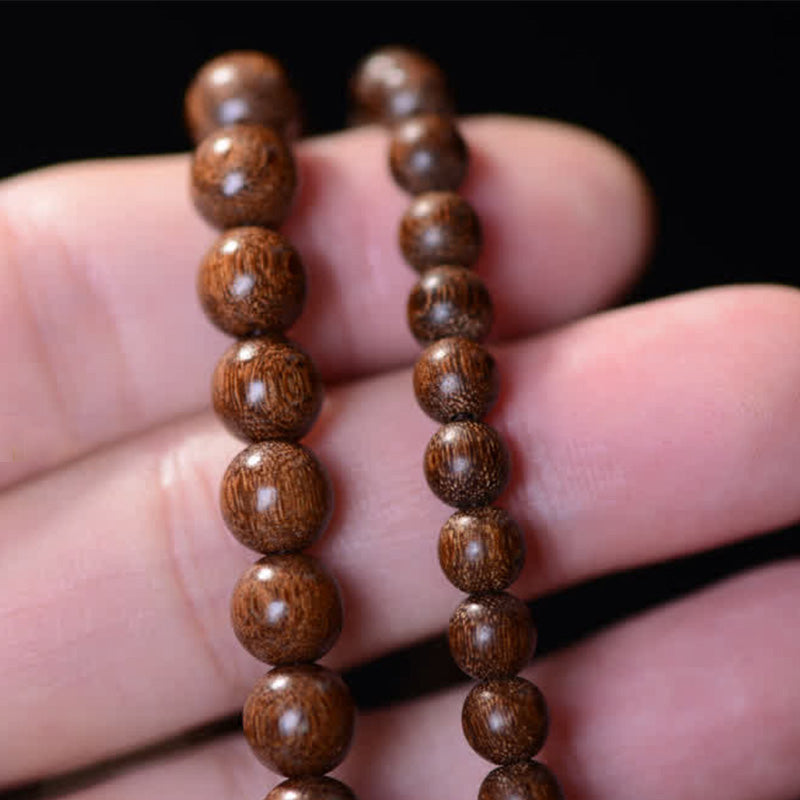 Buddha Stones 108 Mala kralen, rozenhout, jade, rustgevende Armband - image 8