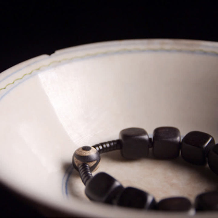 Buddha Stones Tibetaanse ebbenhouten Dzi-kralen Armband - image 10