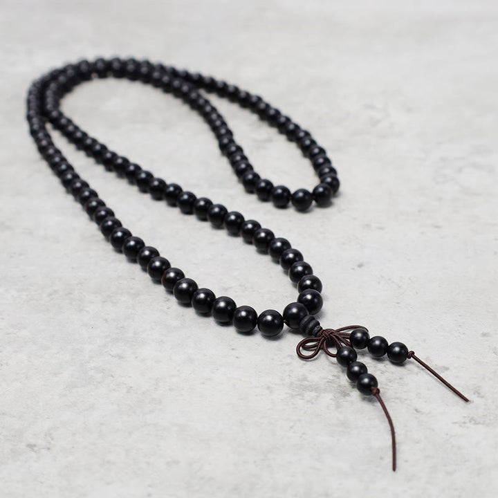 Buddha Stones 108 Mala kralen Armband voor gebed en meditatie, sandelhout, elastisch - image 10
