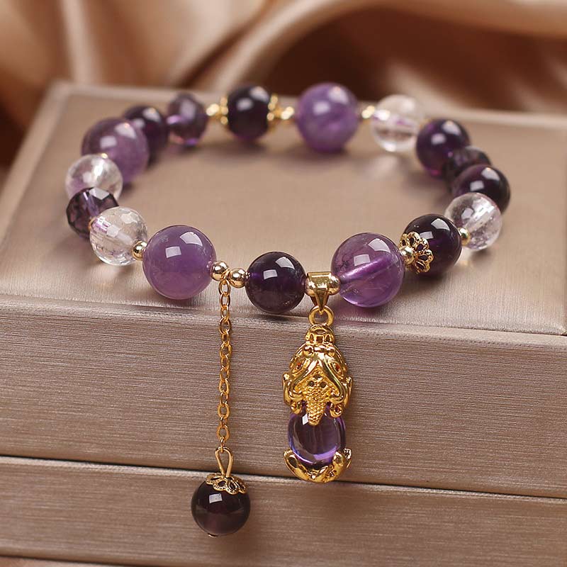 Buddha Stones Natuurlijke amethist PiXiu helende Armband - Amethist - image 0
