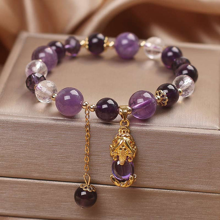 Buddha Stones Natuurlijke amethist PiXiu helende Armband - Amethist - image 0
