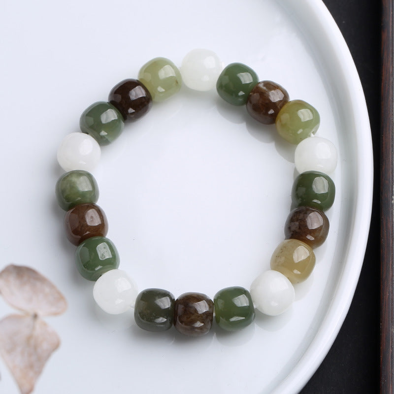 Buddha Stones Armband van jade met kleurverloop - Veelkleurige jade - image 8