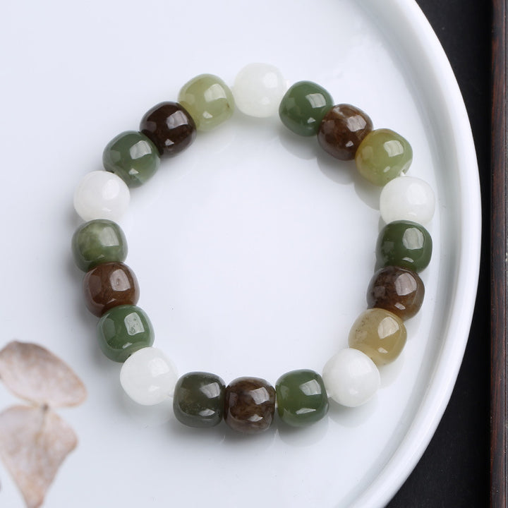 Buddha Stones Armband van jade met kleurverloop - Veelkleurige jade - image 8