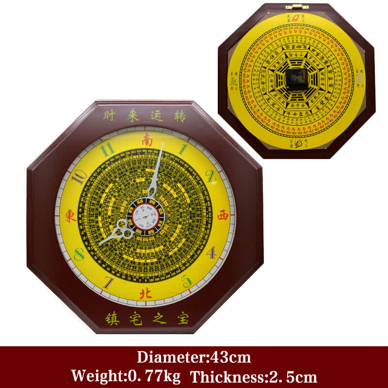 Feng Shui Bagua-kaart, energiebalanskaart, wandklok - Bagua kaart &amp; wandklok 43 cm - image 17
