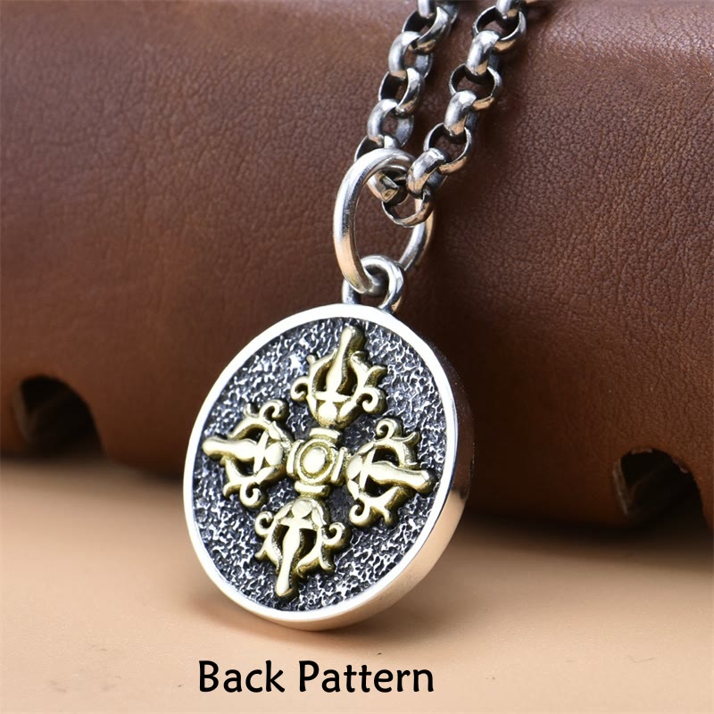 Buddha Stones 925 Sterling Zilveren Groene Tara Dubbele Dorje Vajra Ketting - image 3