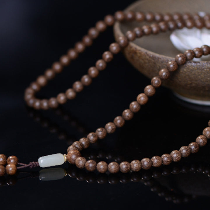 Buddha Stones 108 Mala kralen, rozenhout, jade, rustgevende Armband - image 2