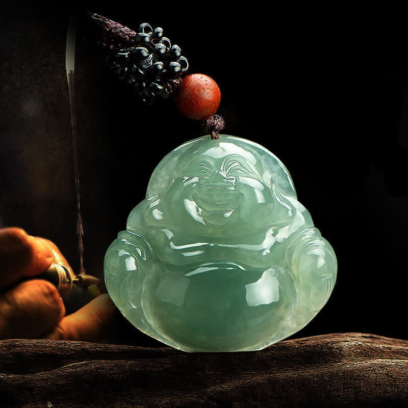 Buddha Stones Lachende Boeddha Jade Overvloed Ketting - image 2