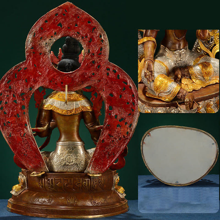 Buddha Stones Bodhisattva Groene Tara Hoop Koperen Beeld Decoratie - image 15