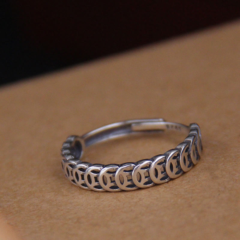 Buddha Stones Vintage koperen muntvormige Ring , verstelbaar - image 9