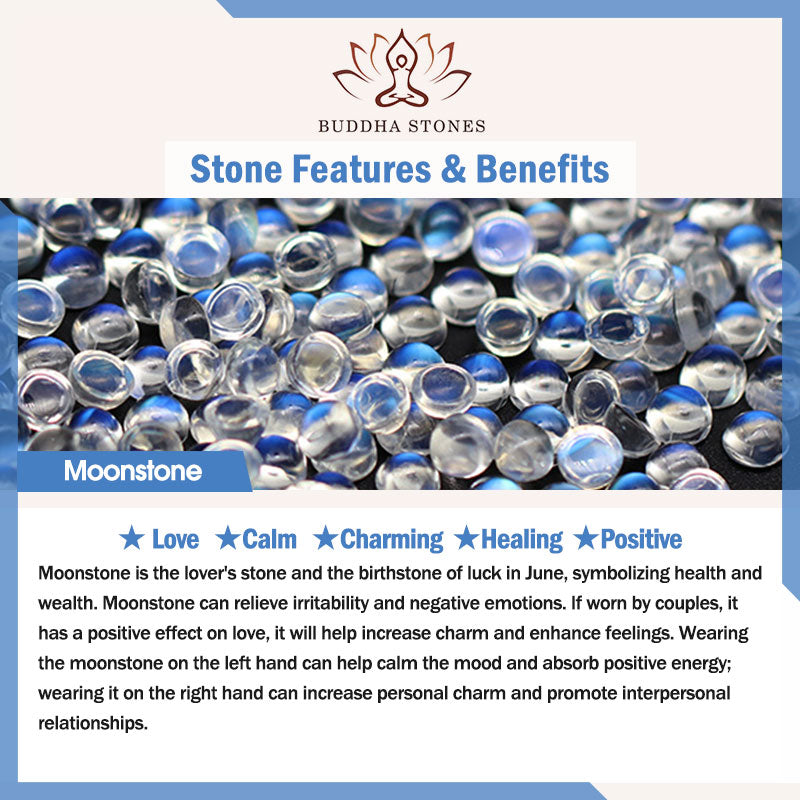 Buddha Stones Natuurlijke maansteen lotus Armband - image 15