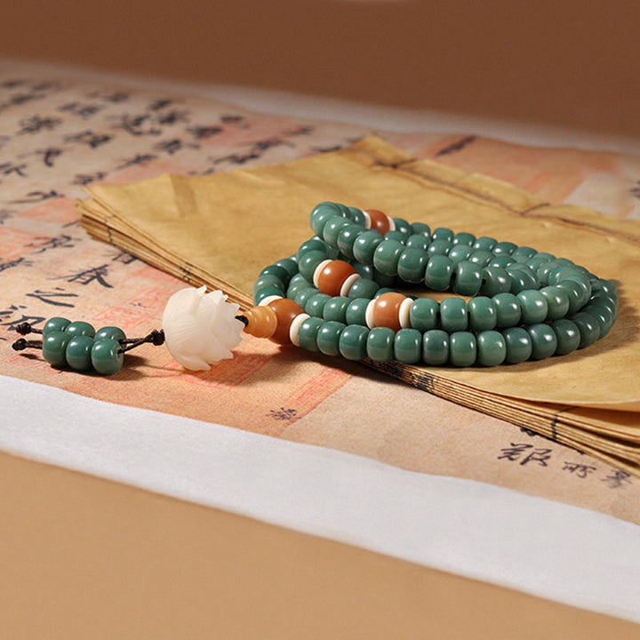 Buddha Stones Lotus Cyan Bodhi Seed Armband - image 3
