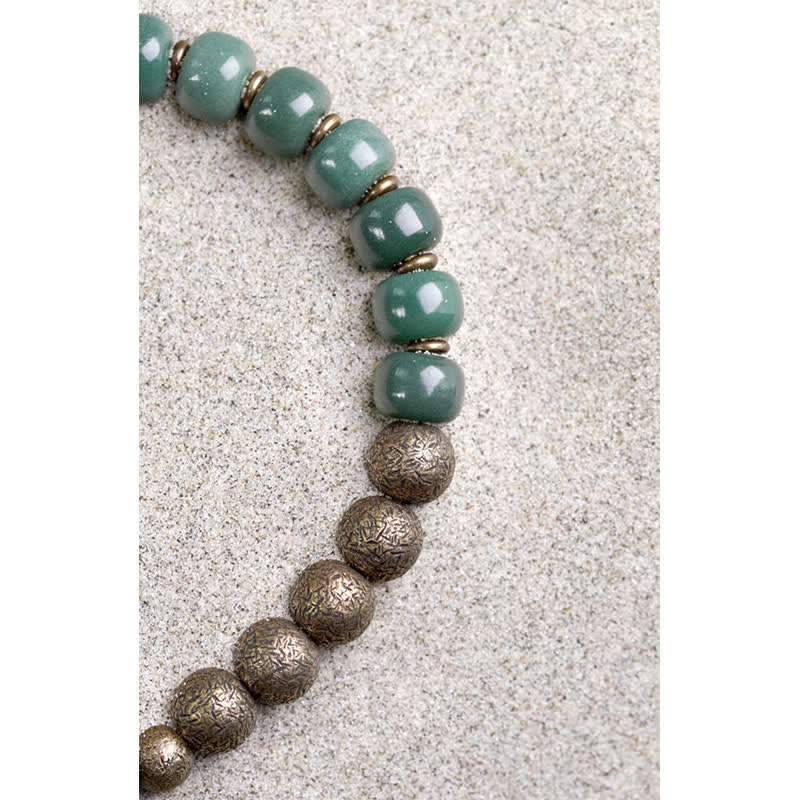 Buddha Stones Tibetaanse cyaan Bodhi-zaad koperen Armband - image 8