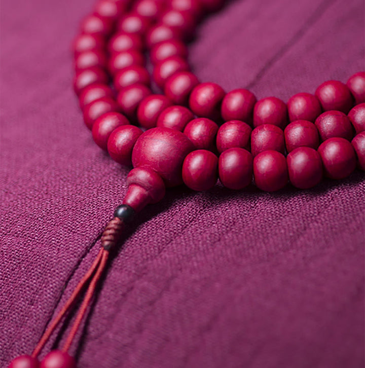 Buddha Stones 108 Mala kralen, natuurlijke Abelia Biflora houten Armband - image 2