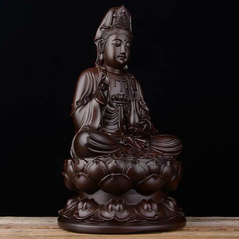 Buddha Stones Avalokitesvara Ebbenhout Lotus Harmonie Zegen Huisdecoratie - image 1
