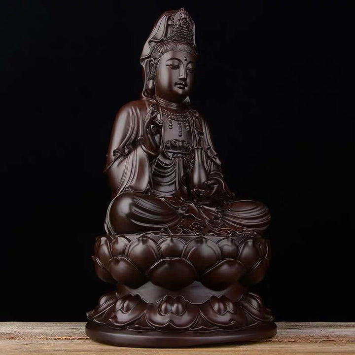 Buddha Stones Avalokitesvara Ebbenhout Lotus Harmonie Zegen Huisdecoratie - image 1