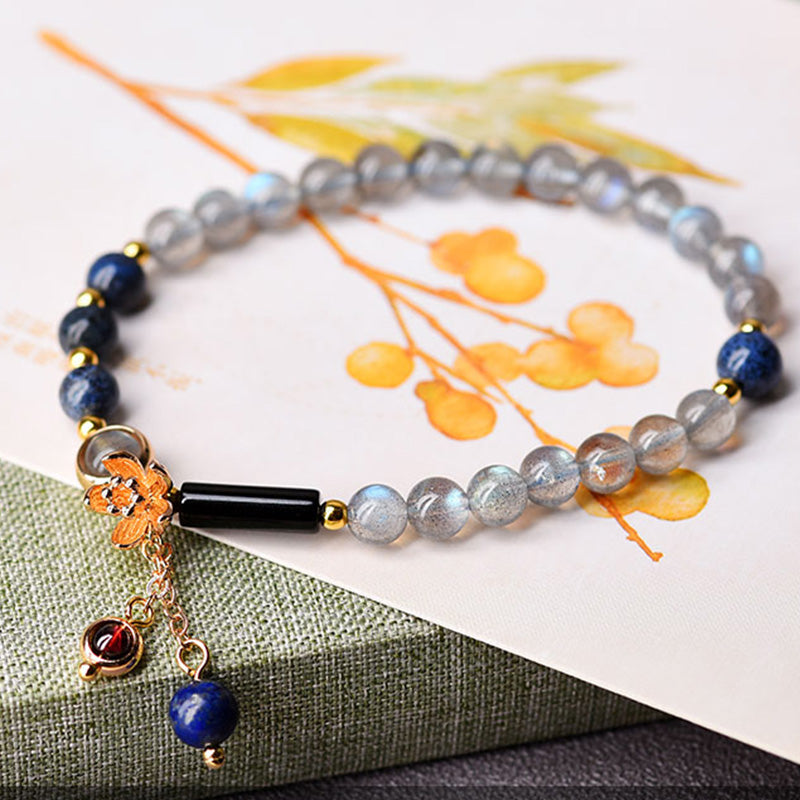 Buddha Stones Maansteen Lazuriet Lapis Lazuli Kalmerende Helende Positieve Armband - image 4