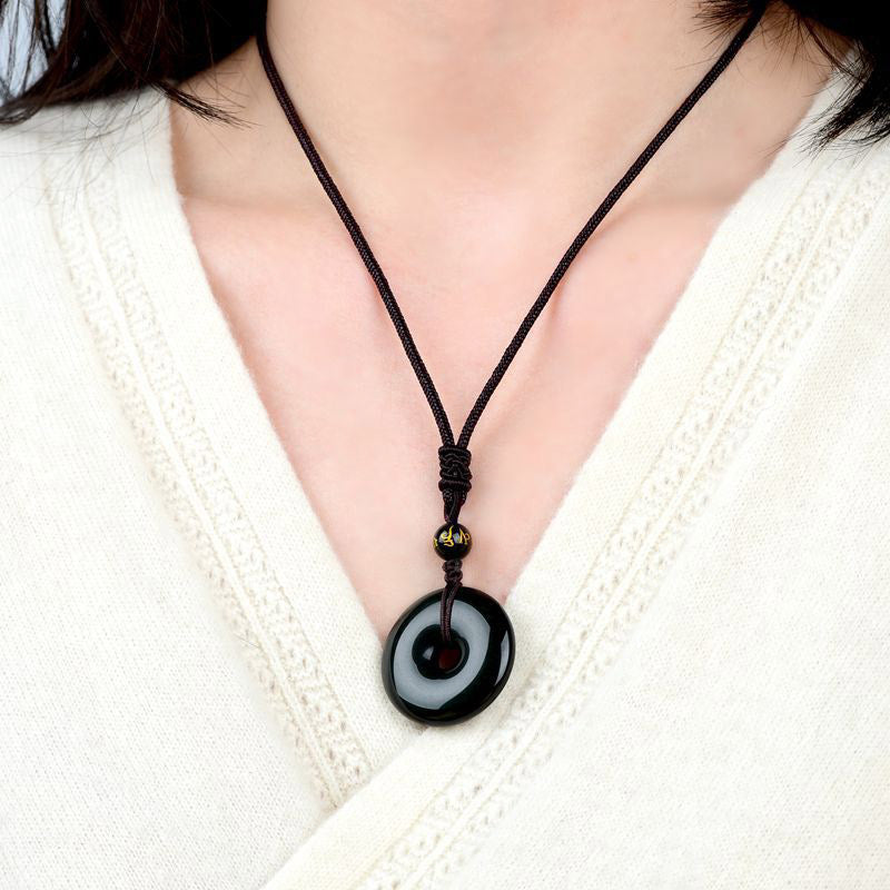 Buddha Stones Tibetaanse obsidiaan Ketting - image 3