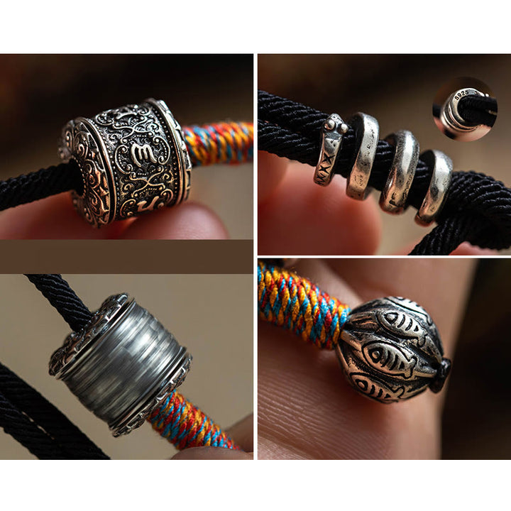 Buddha Stones Tibetaans Om Mani Padme Hum gegraveerd amulet dubbele Armband - image 14
