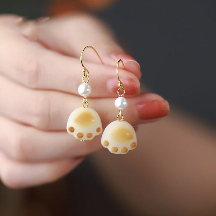 Buddha Stones Bodhi Seed Lovely Cat Paw Claw Peace Dangle Drop Oorbellen - Bodhizaad (Wijsheid♥Houd boze geesten op afstand) - image 0