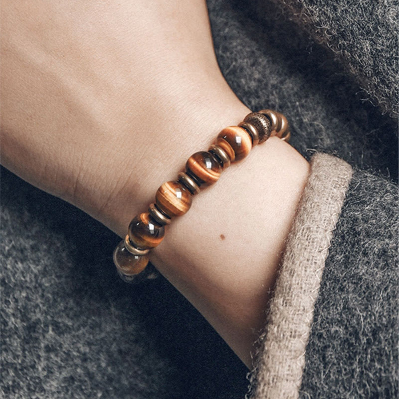Buddha Stones Beschermende Armband van koper met tijgeroogsteen - image 6