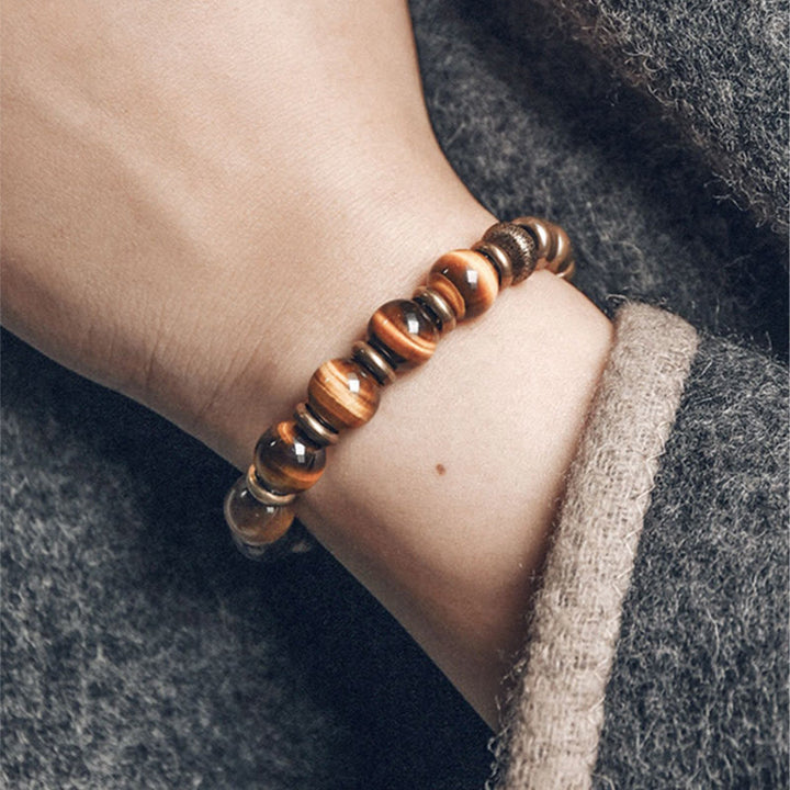 Buddha Stones Beschermende Armband van koper met tijgeroogsteen - image 6