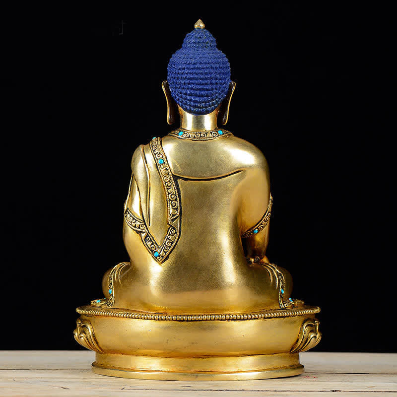 Buddha Stones Shakyamuni Mededogen Koperen Beeld Decoratie - image 5