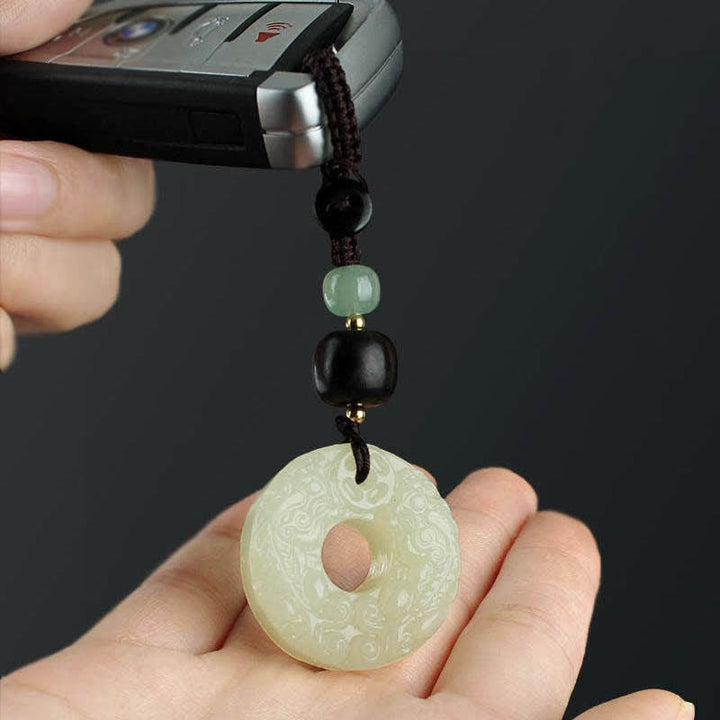 Buddha Stones PiXiu Jade Vredesgesp Sleutelhanger voor Overvloed en Rijkdom - Jade (Welvaart ♥ Overvloed) - image 0