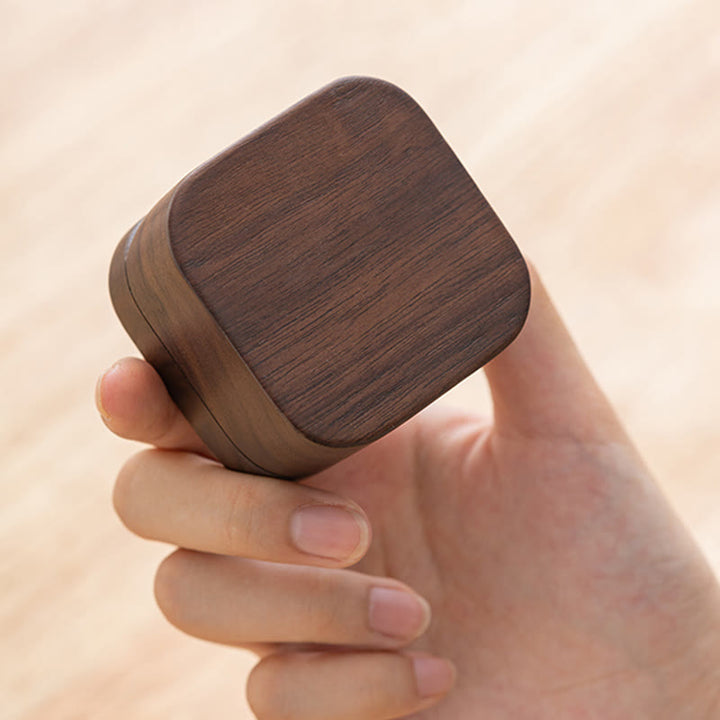 Retro handgemaakte Sieraden opbergdoos in bladmotief, houten geschenkdoos - image 2