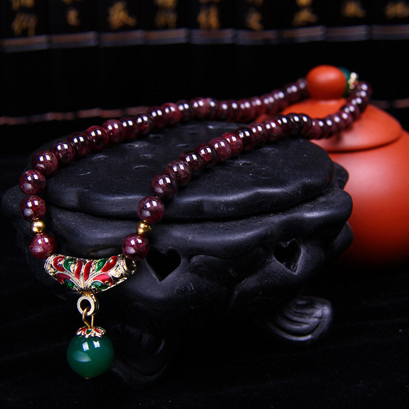 Buddha Stones Natuurlijke granaat Armband - image 5