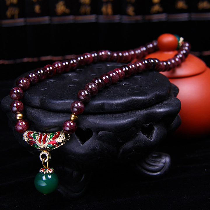 Buddha Stones Natuurlijke granaat Armband - image 5