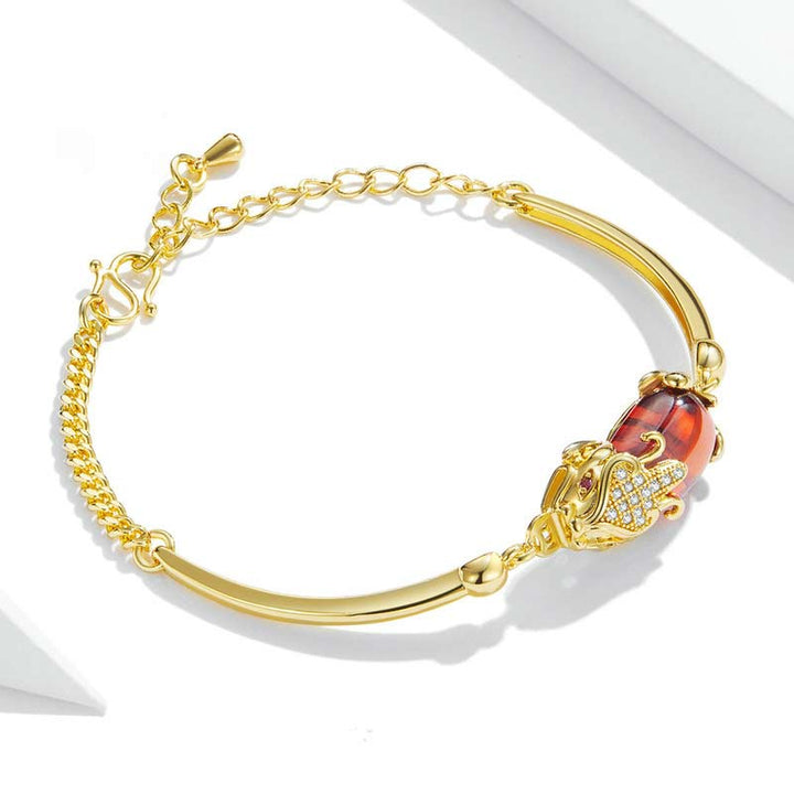 Feng Shui Gouden Rode Agaat PiXiu Armband voor Rijkdom en Geluk - image 4