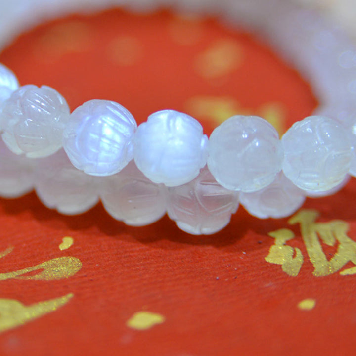 Buddha Stones Natuurlijke maansteen lotus Armband - image 13