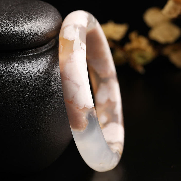Natuurlijke Sakura Agaat Bangle-armband - 62 mm - image 0