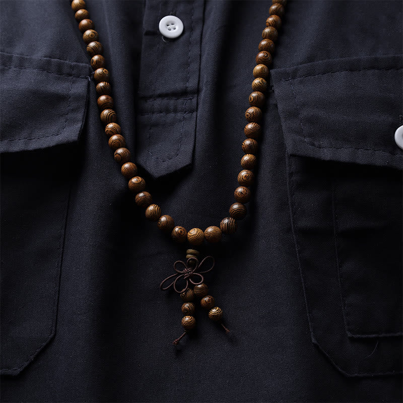 Buddha Stones 108 Mala kralen Armband voor gebed en meditatie, sandelhout, elastisch - image 15