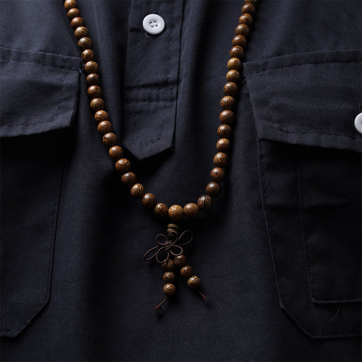 Buddha Stones 108 Mala kralen Armband voor gebed en meditatie, sandelhout, elastisch - image 15