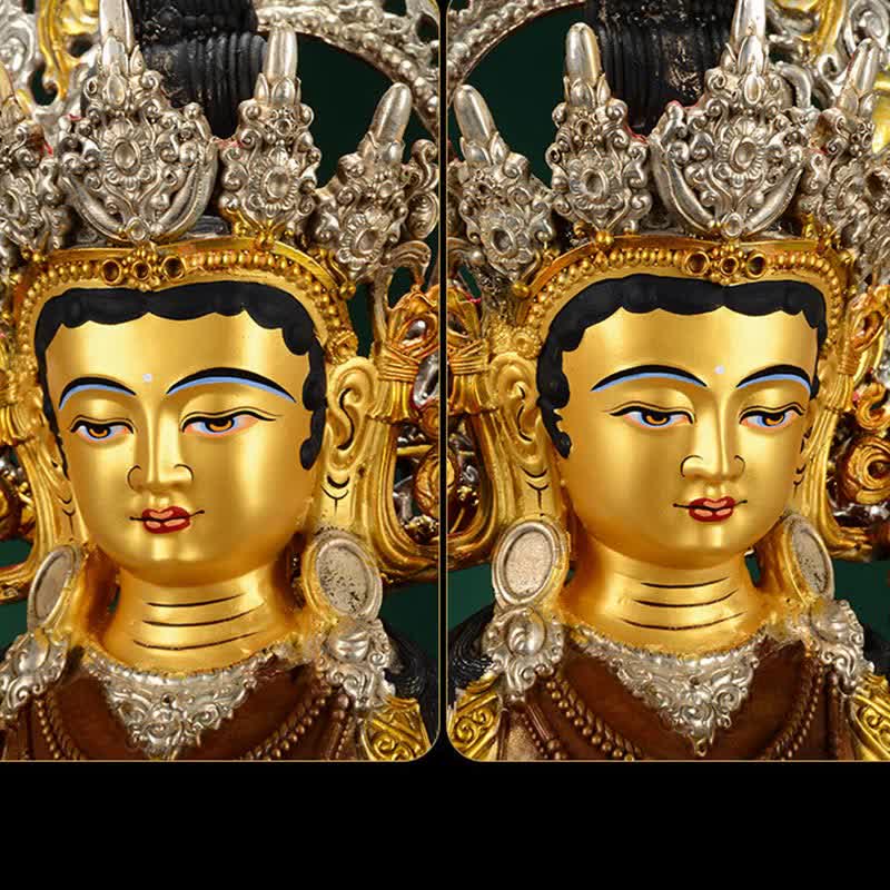 Buddha Stones Bodhisattva Groene Tara Hoop Koperen Beeld Decoratie - image 10