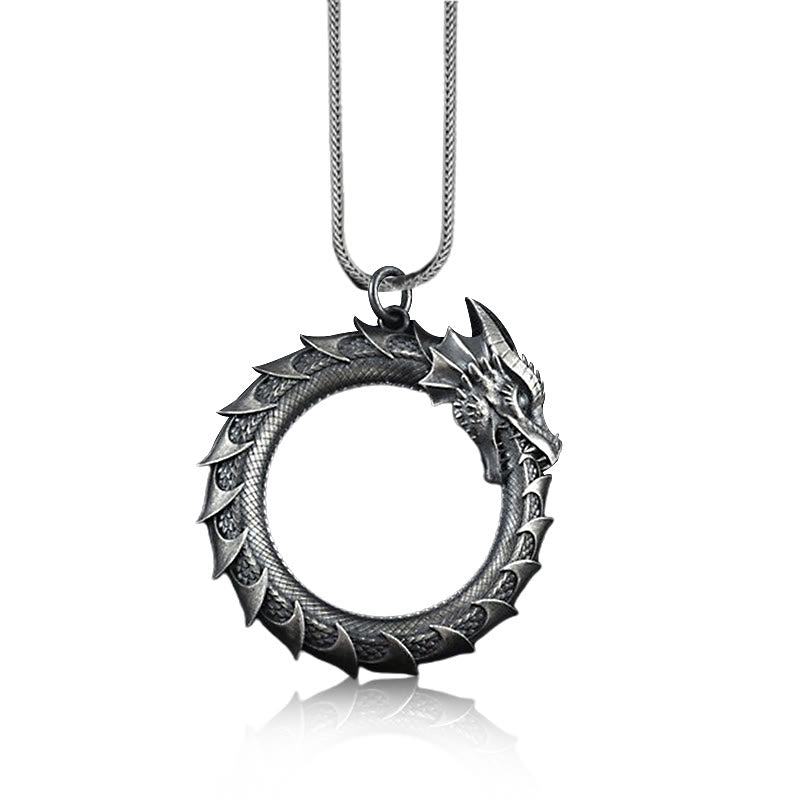 Buddha Stones Ketting met draken- en slangenbescherming van puur tinnen - image 1