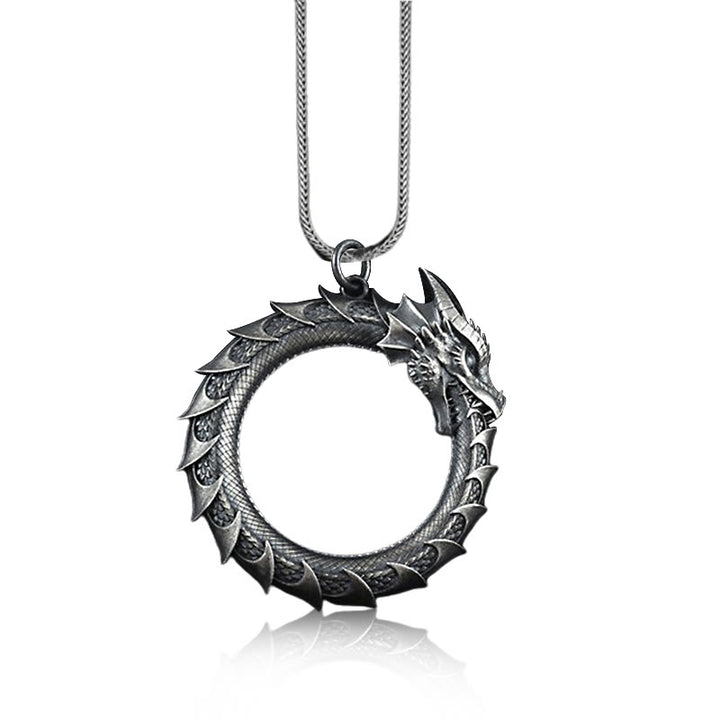 Buddha Stones Ketting met draken- en slangenbescherming van puur tinnen - image 1