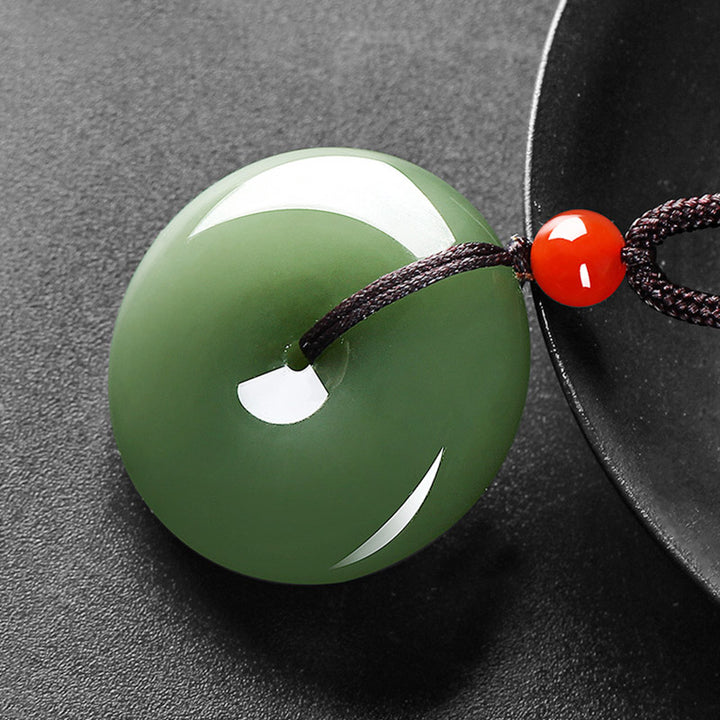 Buddha Stones Natuurlijke ronde jade vredesgesp Ketting - image 8