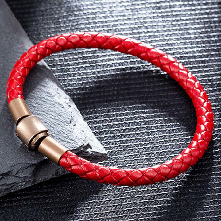 Buddha Stones Armband leren touwarmband met geluksvlechtwerk - image 7